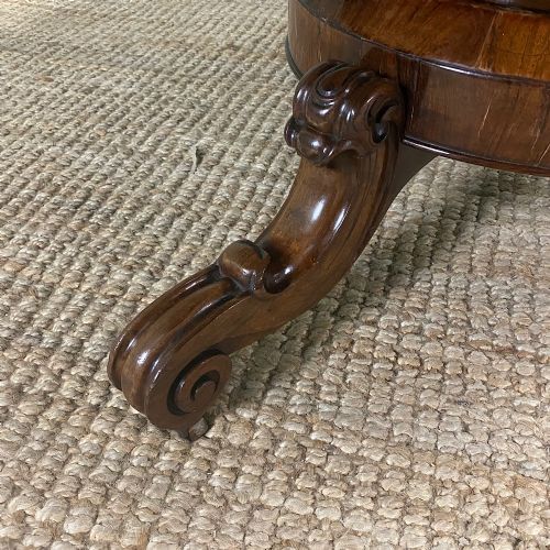 LARGE CIRCULAR ROSEWOOD ANTIQUE DINING TABLE - ADDITIONAL PHOTO 3