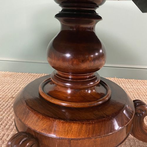 LARGE CIRCULAR ROSEWOOD ANTIQUE DINING TABLE - ADDITIONAL PHOTO 7