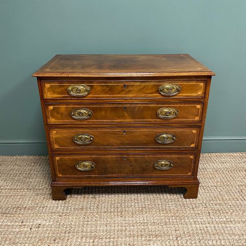 Beautifully Figured George III Mahogany Antique Chest of Drawers
