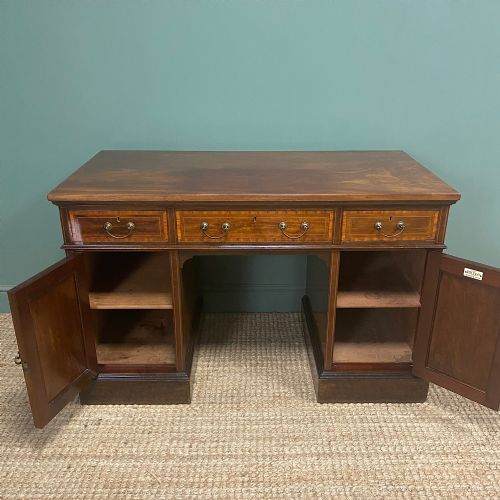 fig 1. Mahogany Antique Pedestal Desk by Maple & Co

