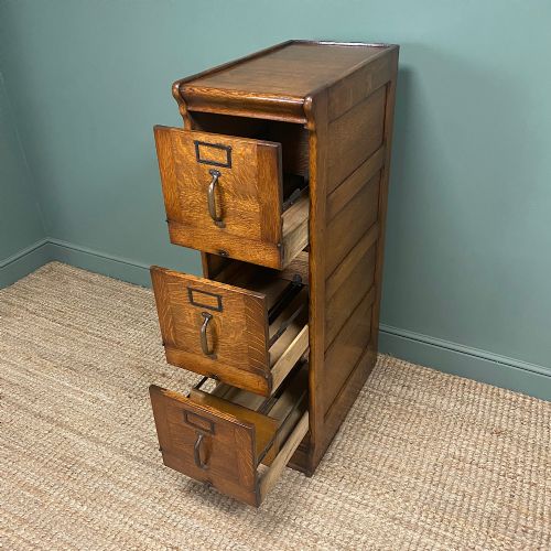 UNUSUAL EDWARDIAN OAK ANTIQUE FILING CABINET - ADDITIONAL PHOTO 6