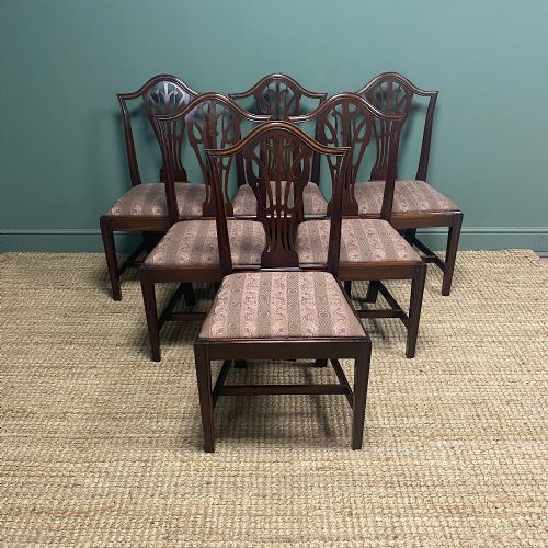 set of six georgian mahogany antique dining chairs - CATEGORY: ANTIQUE CHAIRS - DATED GEORGIAN
