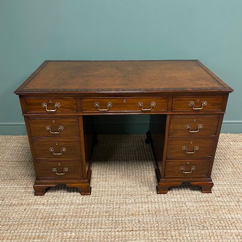 Quality Edwardian Mahogany Antique Desk by Heal & Son
