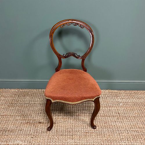 SET OF 6 WALNUT ANTIQUE BALLOON BACK CHAIRS - ADDITIONAL PHOTO 3