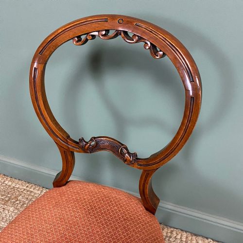 SET OF 6 WALNUT ANTIQUE BALLOON BACK CHAIRS - ADDITIONAL PHOTO 8