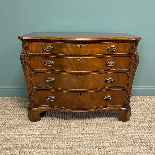 Spectacular Mahogany Antique Serpentine Chest of Drawers
