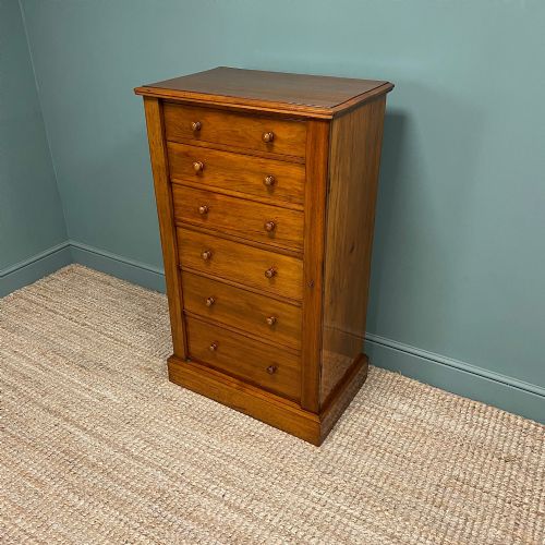 SPECTACULAR RICH WALNUT ANTIQUE VICTORIAN WELLINGTON CHEST - ADDITIONAL PHOTO 1
