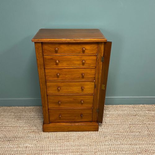 SPECTACULAR RICH WALNUT ANTIQUE VICTORIAN WELLINGTON CHEST - ADDITIONAL PHOTO 4