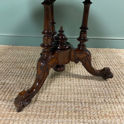 UNUSUAL VICTORIAN BURR WALNUT ANTIQUE DRUM TABLE - ADDITIONAL PHOTO 4