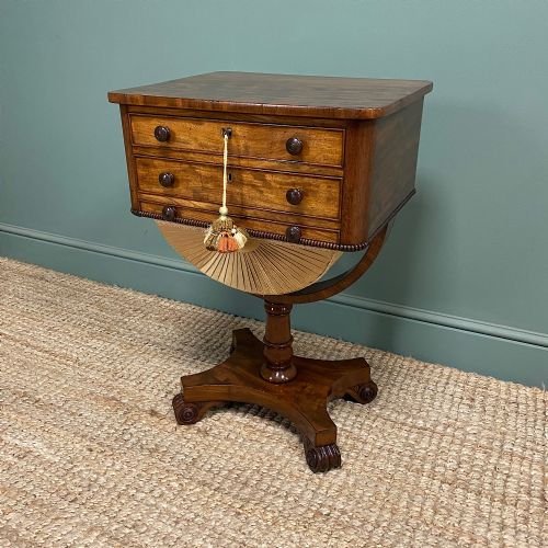 ELEGANT VICTORIAN MAHOGANY ANTIQUE WORKBOX SIDE TABLE - ADDITIONAL PHOTO 2