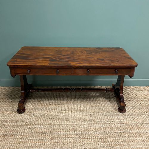 LARGE VICTORIAN MAHOGANY ANTIQUE WRITING TABLE - ADDITIONAL PHOTO 5