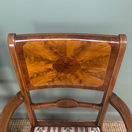 OUTSTANDING QUALITY PAIR OF EDWARDIAN INLAID ANTIQUE CHAIRS - ADDITIONAL PHOTO 1