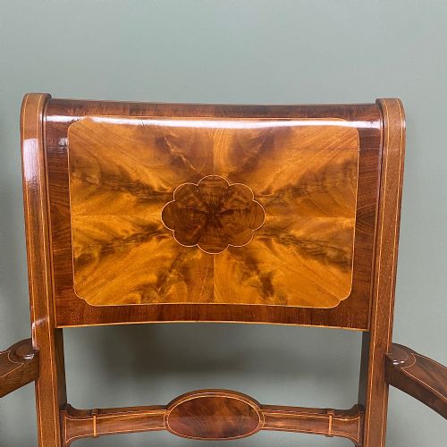 OUTSTANDING QUALITY PAIR OF EDWARDIAN INLAID ANTIQUE CHAIRS - ADDITIONAL PHOTO 4