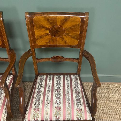 OUTSTANDING QUALITY PAIR OF EDWARDIAN INLAID ANTIQUE CHAIRS - ADDITIONAL PHOTO 8