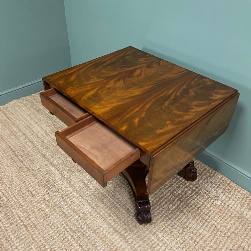 OUTSTANDING WILLIAM IV MAHOGANY ANTIQUE SOFA TABLE - ADDITIONAL PHOTO 4