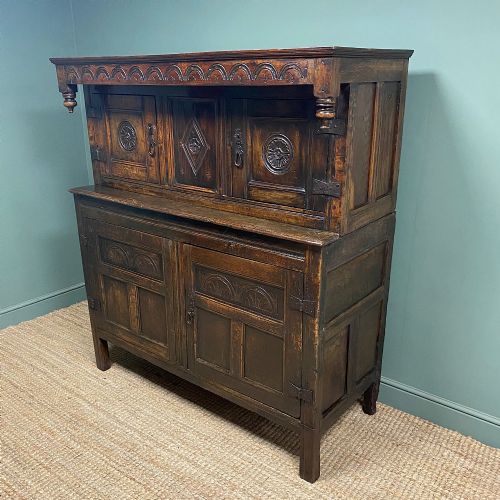 17TH CENTURY PERIOD OAK ANTIQUE COURT CUPBOARD - ADDITIONAL PHOTO 2