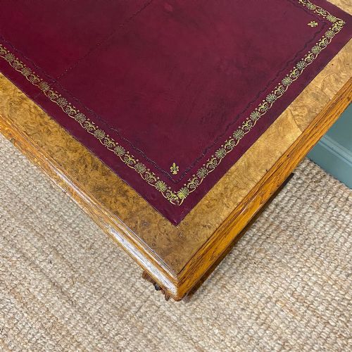 QUALITY VICTORIAN POLLARD OAK ANTIQUE PEDESTAL DESK - ADDITIONAL PHOTO 8