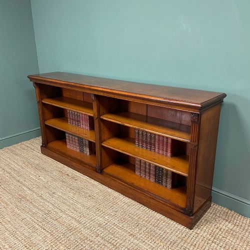 QUALITY ANTIQUE VICTORIAN MAHOGANY DOUBLE OPEN BOOKCASE - ADDITIONAL PHOTO 3