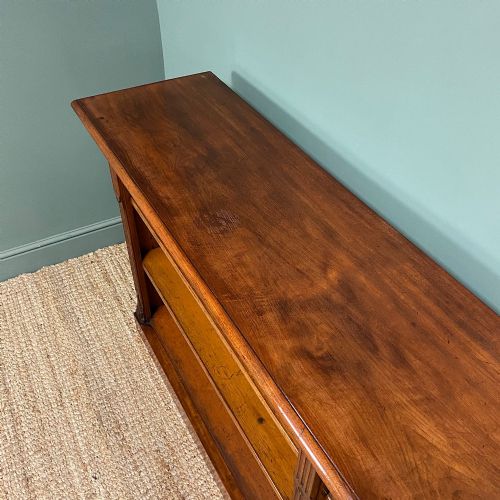 QUALITY ANTIQUE VICTORIAN MAHOGANY DOUBLE OPEN BOOKCASE - ADDITIONAL PHOTO 4