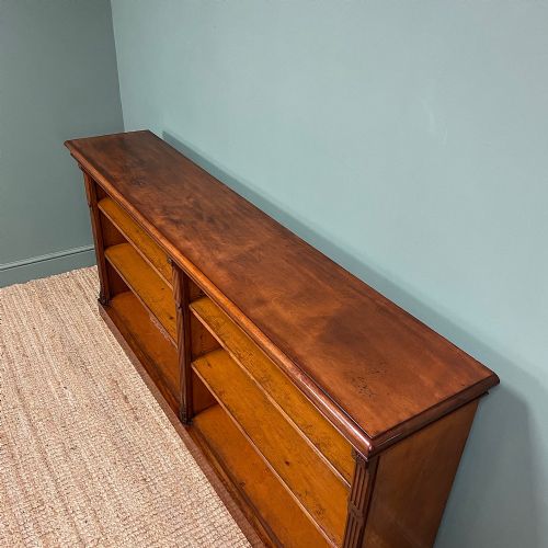 QUALITY ANTIQUE VICTORIAN MAHOGANY DOUBLE OPEN BOOKCASE - ADDITIONAL PHOTO 6
