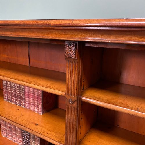 QUALITY ANTIQUE VICTORIAN MAHOGANY DOUBLE OPEN BOOKCASE - ADDITIONAL PHOTO 7