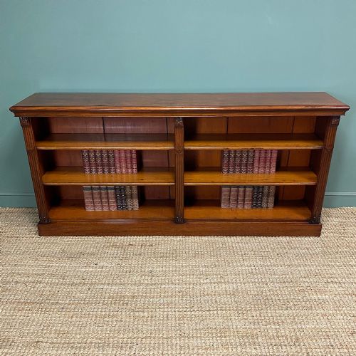 QUALITY ANTIQUE VICTORIAN MAHOGANY DOUBLE OPEN BOOKCASE - ADDITIONAL PHOTO 8