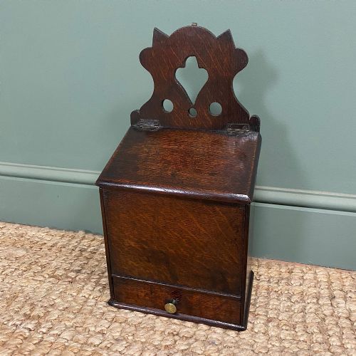 period oak antique salt box - CATEGORY: ANTIQUE BOXES - DATED 19TH CENTURY