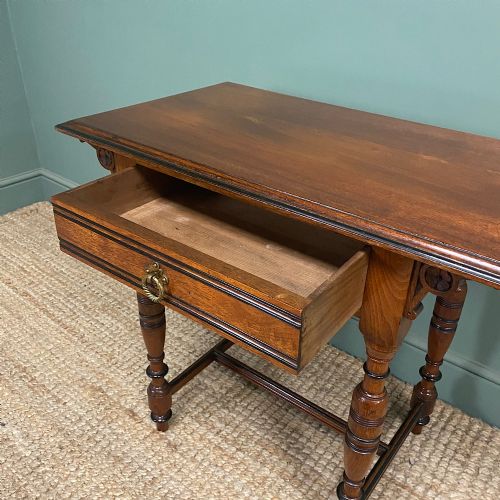 QUALITY VICTORIAN WALNUT ARTS CRAFTS ANTIQUE SIDE WRITING TABLE - ADDITIONAL PHOTO 2