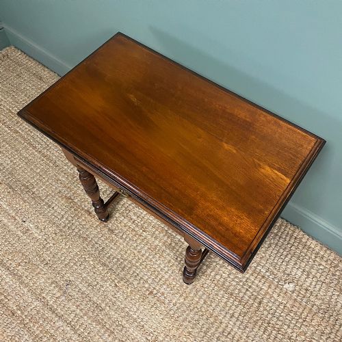 QUALITY VICTORIAN WALNUT ARTS CRAFTS ANTIQUE SIDE WRITING TABLE - ADDITIONAL PHOTO 4