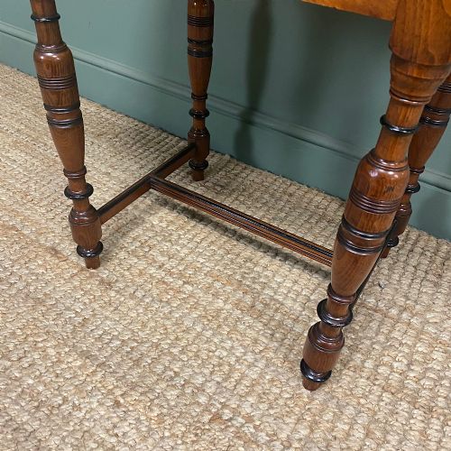 QUALITY VICTORIAN WALNUT ARTS CRAFTS ANTIQUE SIDE WRITING TABLE - ADDITIONAL PHOTO 5