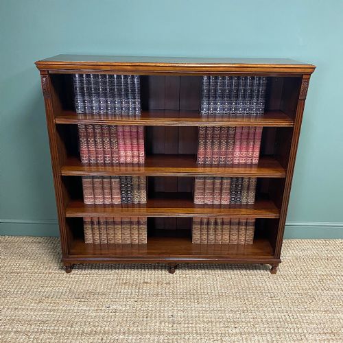 large victorian mahogany antique open bookcase - CATEGORY: ANTIQUE BOOKCASES - DATED VICTORIAN