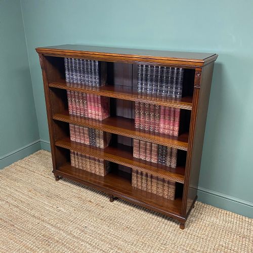 LARGE VICTORIAN MAHOGANY ANTIQUE OPEN BOOKCASE - ADDITIONAL PHOTO 3