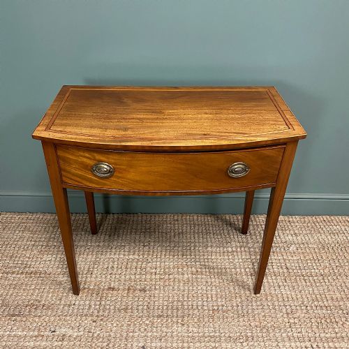 stunning victorian mahogany bow fronted antique writing table - CATEGORY: ANTIQUE TABLES - DATED VICTORIAN