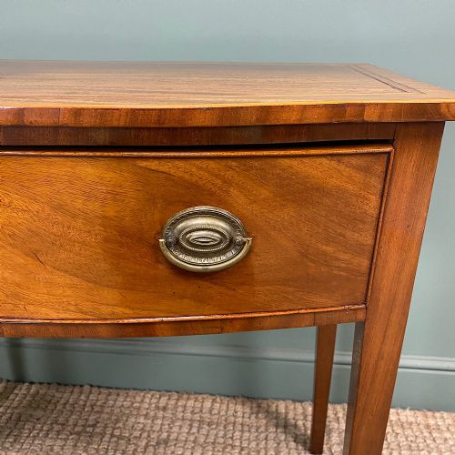 STUNNING VICTORIAN MAHOGANY BOW FRONTED ANTIQUE WRITING TABLE - ADDITIONAL PHOTO 4