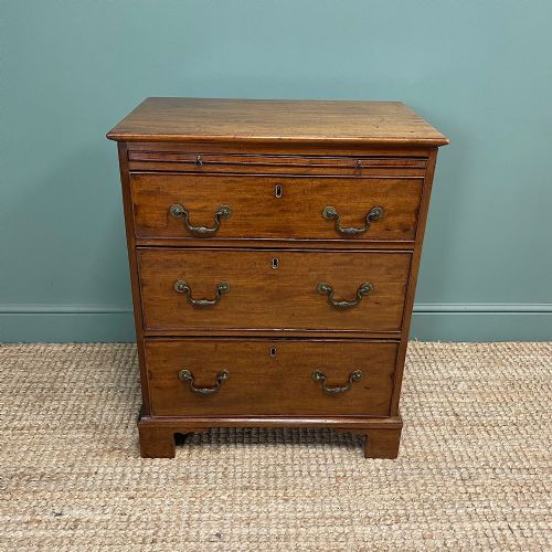 charming georgian mahogany antique chest of drawers with brushing slide - CATEGORY: ANTIQUE CHEST OF DRAWERS - DATED GEORGIAN