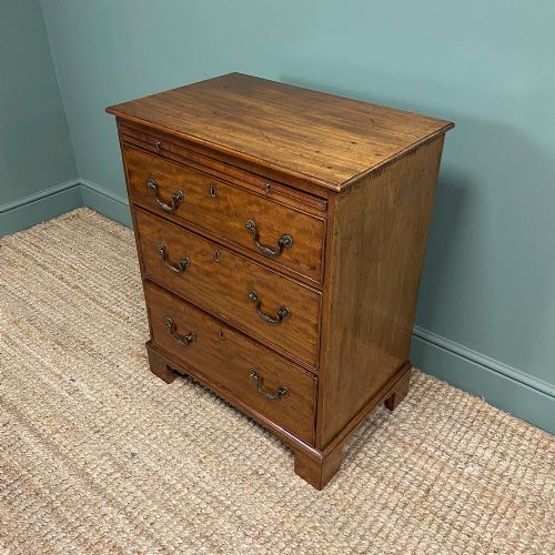CHARMING GEORGIAN MAHOGANY ANTIQUE CHEST OF DRAWERS WITH BRUSHING SLIDE - ADDITIONAL PHOTO 2