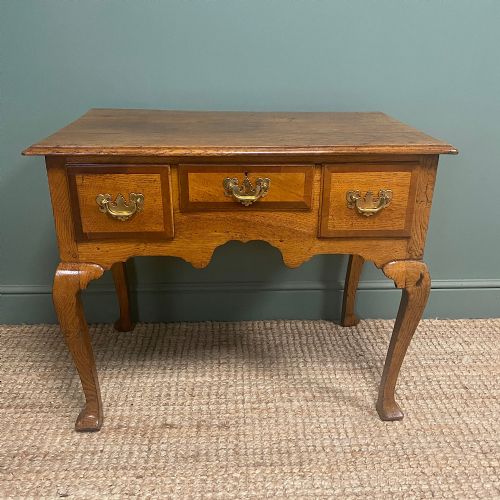 Georgian Oak Cross Banded Antique Low Boy / Side Table
