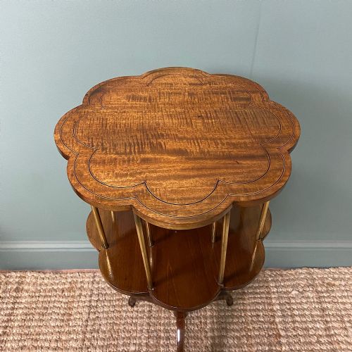 QUALITY EDWARDIAN MAHOGANY REVOLVING BOOK TABLE - ADDITIONAL PHOTO 4