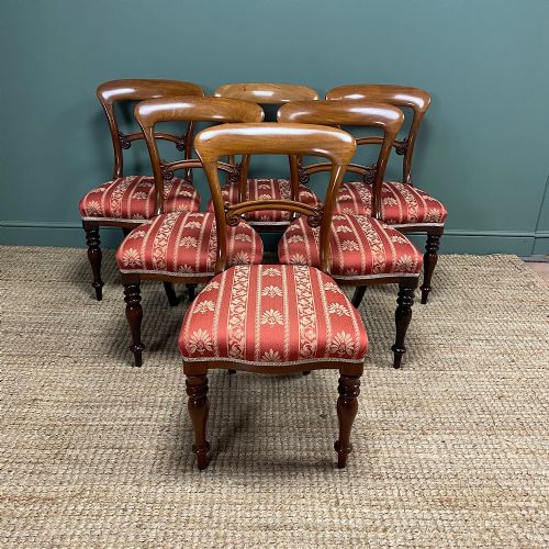 fine quality set of six victorian mahogany antique dining chairs - CATEGORY: ANTIQUE CHAIRS - DATED VICTORIAN
