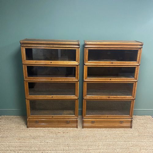 UNUSUAL PAIR OF OAK GLOBE WERNICKE ANTIQUE BOOKCASES - ADDITIONAL PHOTO 1