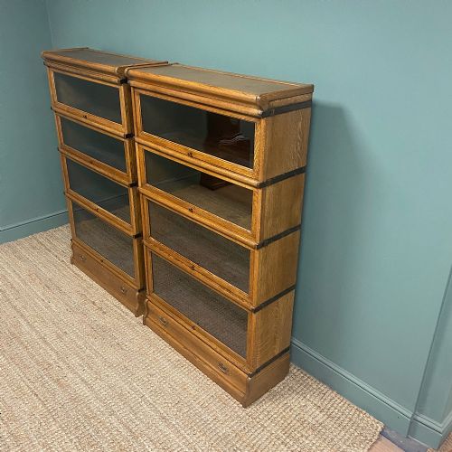 UNUSUAL PAIR OF OAK GLOBE WERNICKE ANTIQUE BOOKCASES - ADDITIONAL PHOTO 2