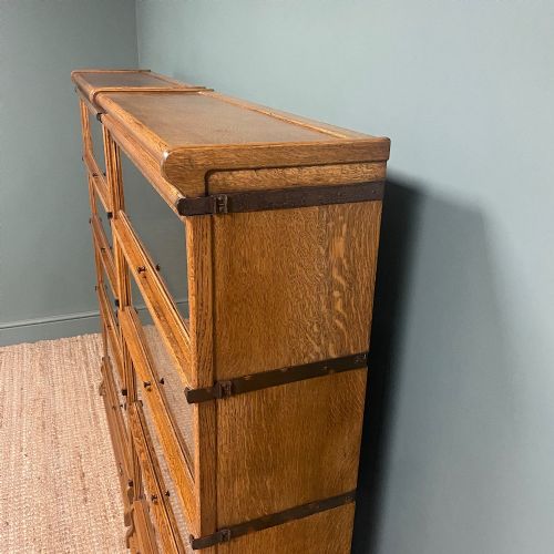 UNUSUAL PAIR OF OAK GLOBE WERNICKE ANTIQUE BOOKCASES - ADDITIONAL PHOTO 5