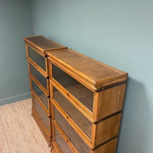 UNUSUAL PAIR OF OAK GLOBE WERNICKE ANTIQUE BOOKCASES - ADDITIONAL PHOTO 7