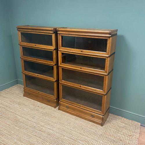 UNUSUAL PAIR OF OAK GLOBE WERNICKE ANTIQUE BOOKCASES - ADDITIONAL PHOTO 8