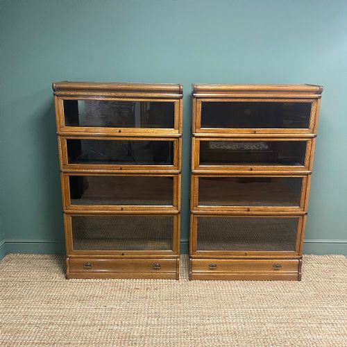 UNUSUAL PAIR OF OAK GLOBE WERNICKE ANTIQUE BOOKCASES - ADDITIONAL PHOTO 9
