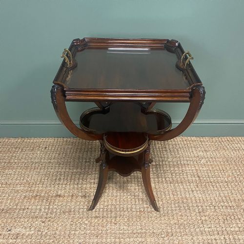 quality victorian walnut antique tray top table - CATEGORY: ANTIQUE TABLES - DATED VICTORIAN