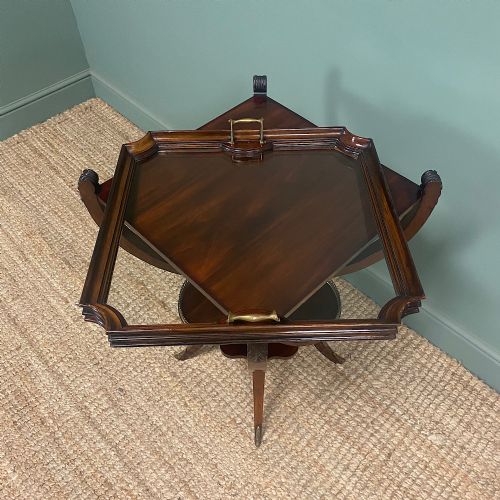 QUALITY VICTORIAN WALNUT ANTIQUE TRAY TOP TABLE - ADDITIONAL PHOTO 2