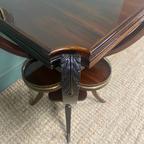 QUALITY VICTORIAN WALNUT ANTIQUE TRAY TOP TABLE - ADDITIONAL PHOTO 4