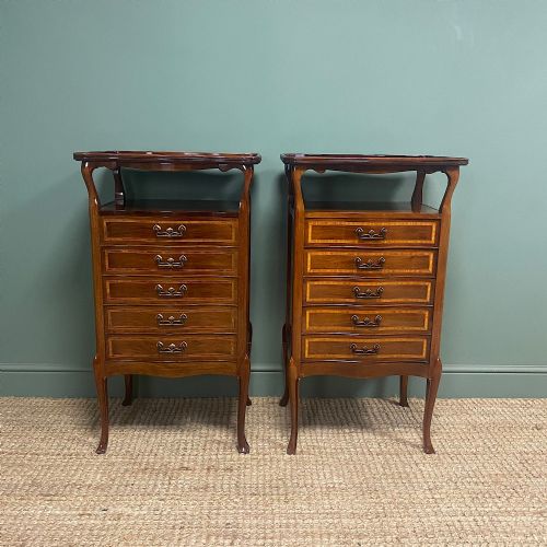 quality pair of art nouveau antique side cabinets - CATEGORY: ANTIQUE CABINETS - DATED 19TH CENTURY
