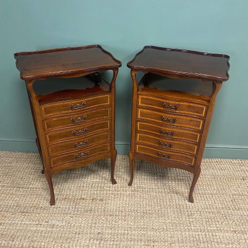 QUALITY PAIR OF ART NOUVEAU ANTIQUE SIDE CABINETS - ADDITIONAL PHOTO 3